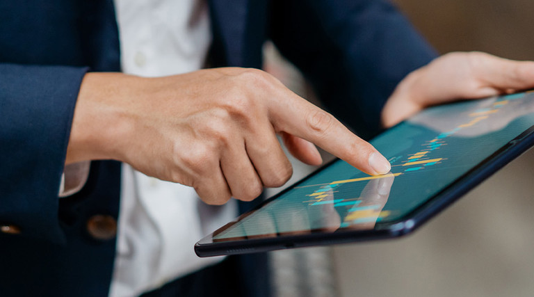 Person working on tablet