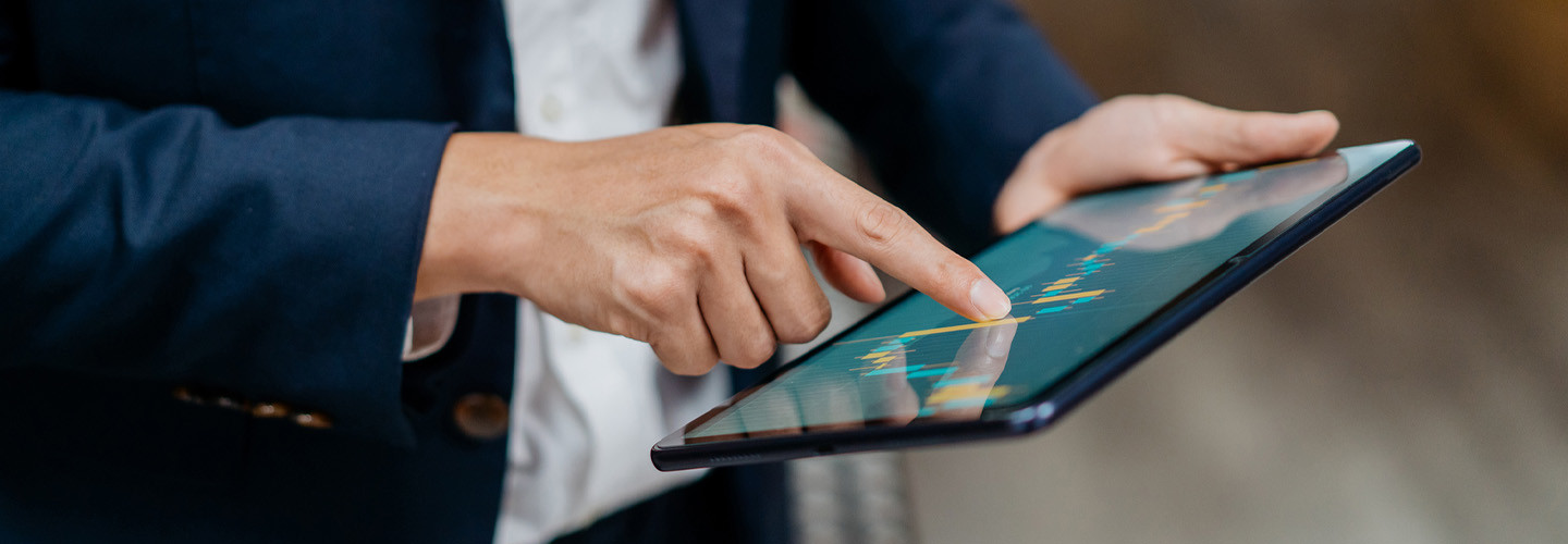 Person working on tablet