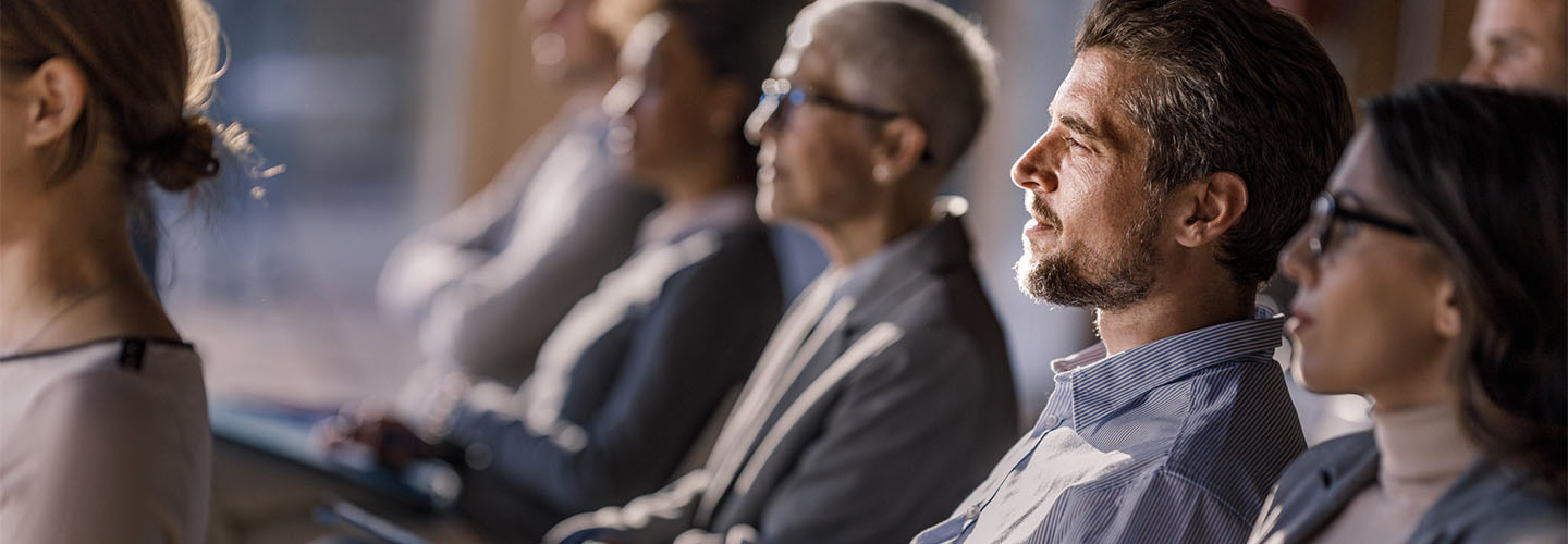 Business people at a conference