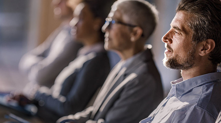 Business people at a conference