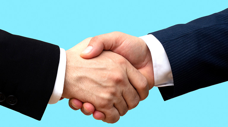 Two people shaking hands