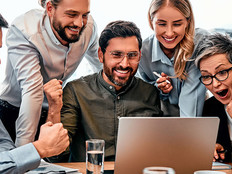 Coworkers collaborating in the office