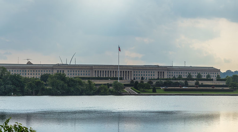 The Pentagon under some clouds