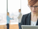 Person working on tablet in the office